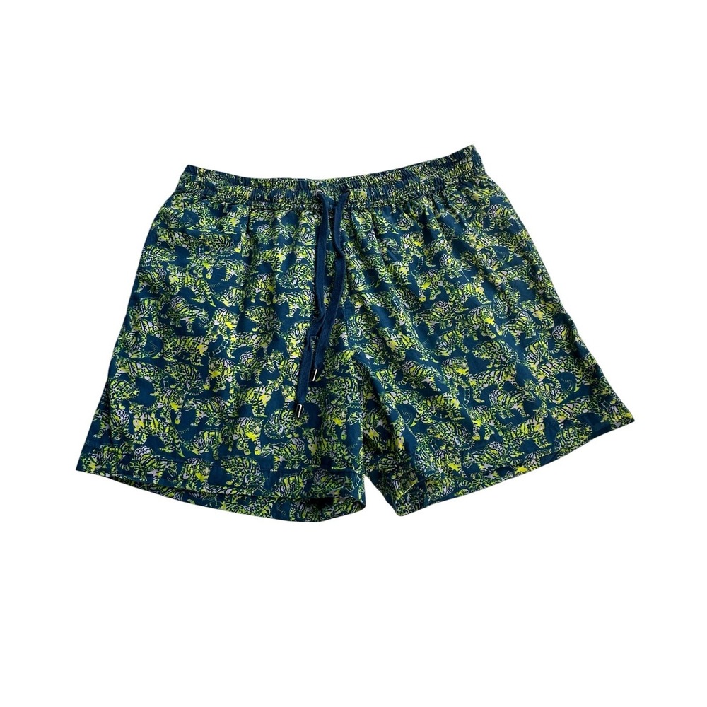 Kirrin Finch Women Green Print Cabana Shorts Size Medium Summer Pants